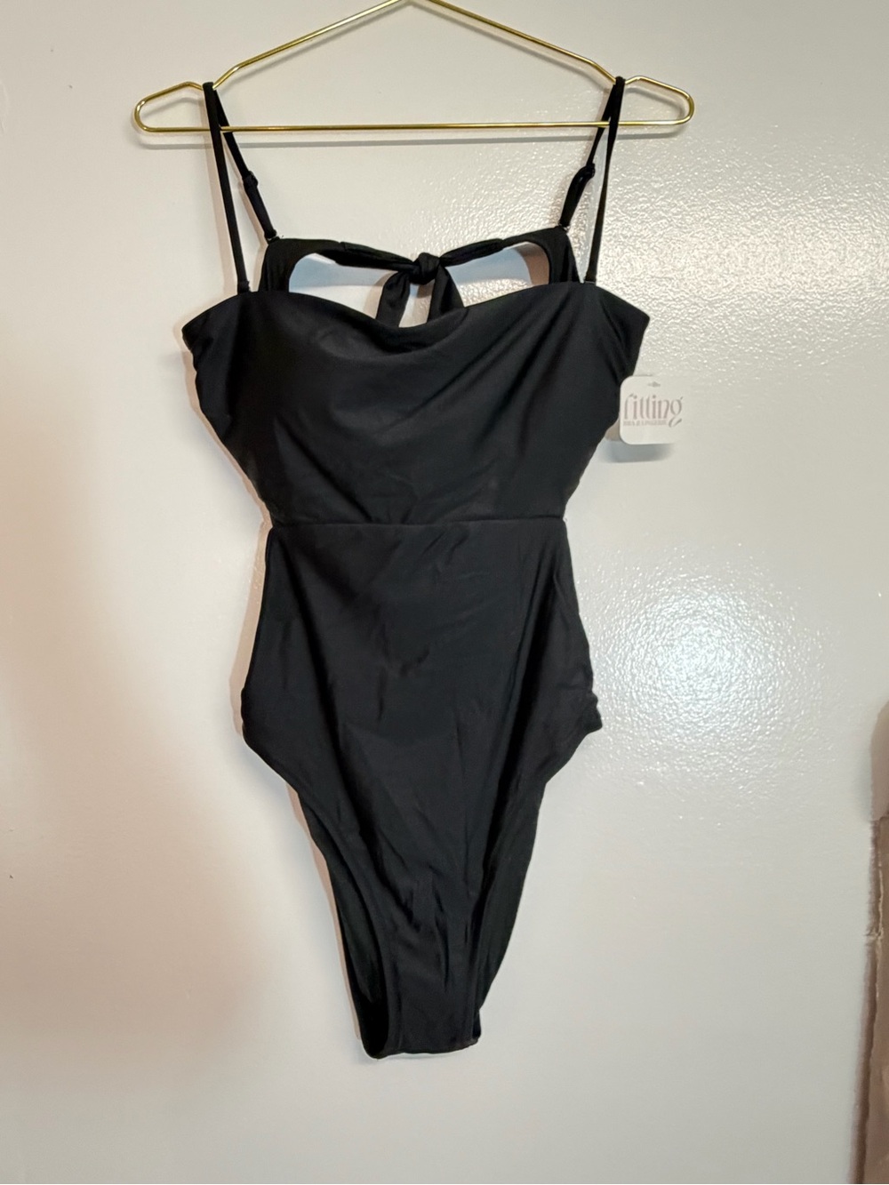 J. Crew NWT Black One-Piece Swimsuit with Back Tie